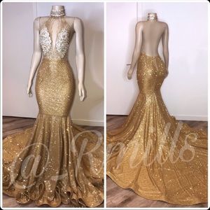 Gold prom dress